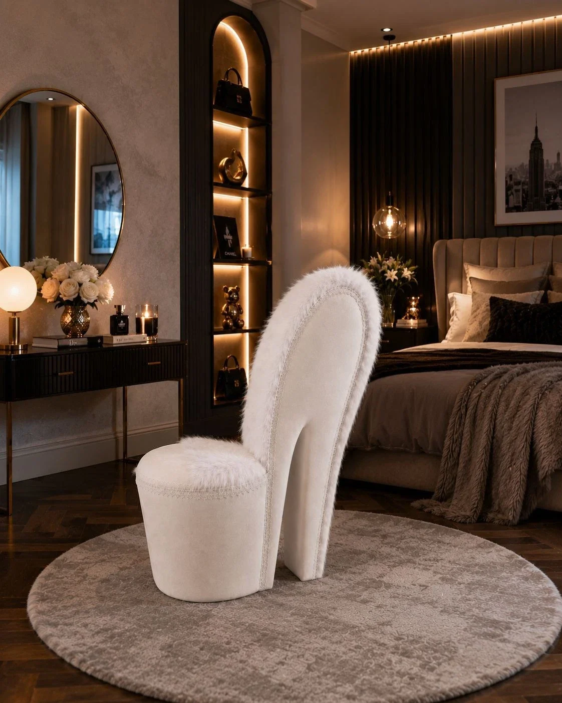luxury-white-fur-cream-plush-high-heel-shoe-chair-glam-statement