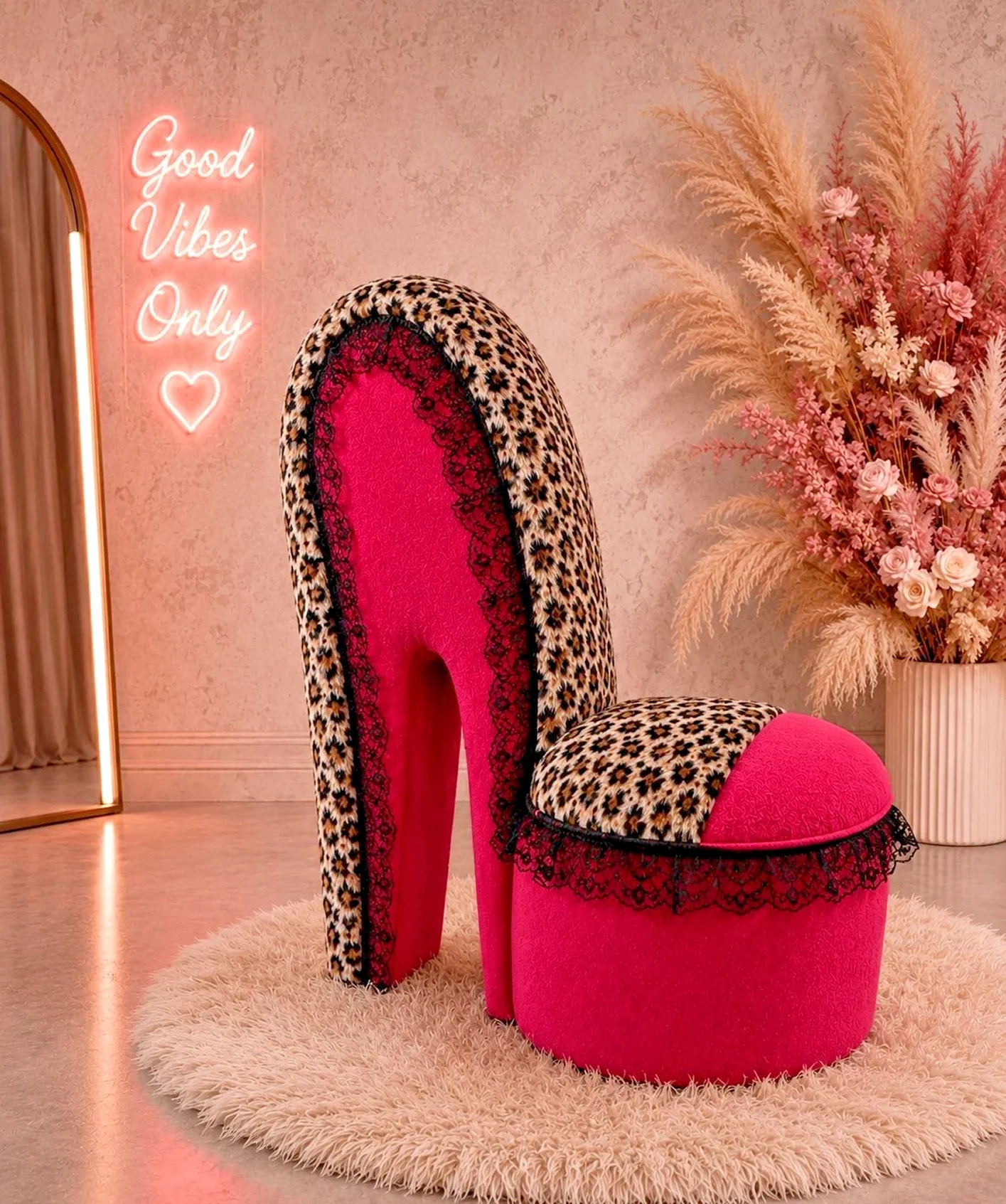claret-pink-plush-snow-leopard-print-stiletto-high-heel-chair-y2k-glam-trend